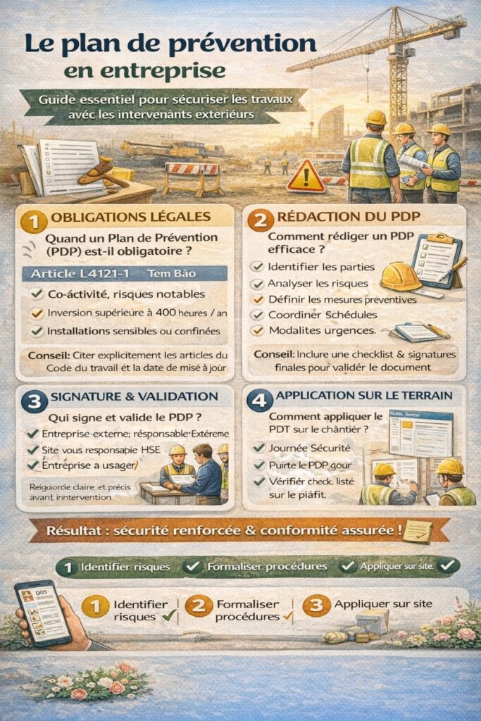 Plan de pr&eacute;vention code du travail